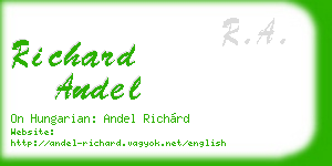 richard andel business card